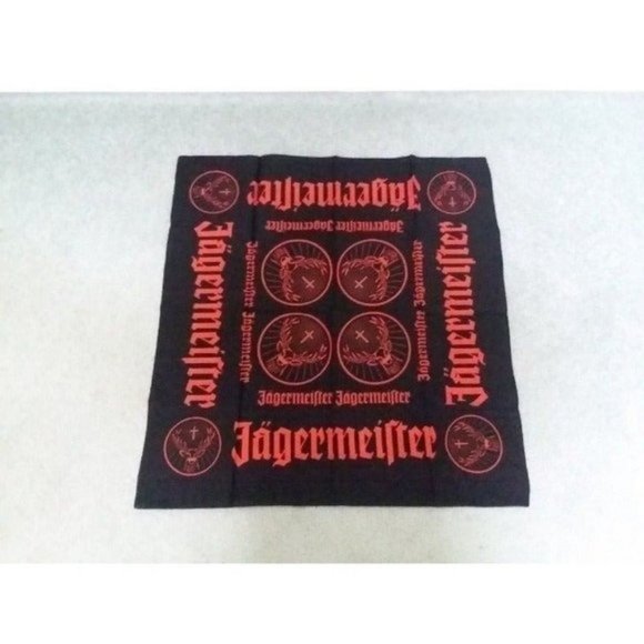 Jagermeister Bandana SCARF Handkerchief Biker Wrap Cotton Black Orange Face Mask - Picture 1 of 12